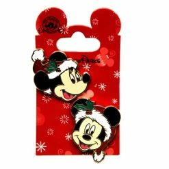Top 10 🥰 Disney 🔔 Christmas Pin Set - Mickey And Minnie Santa Hat 🔥