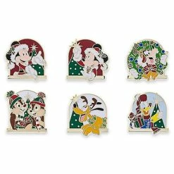Flash Sale 🔥 Disney 🎄 Christmas Mini Pin Set - Santa Mickey And Friends - Set Of 6 🔥