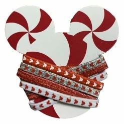 Best Pirce ⭐ Disney Hair Ties - Holiday Mickey Mouse - Peppermint 🎉