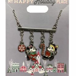 Best Pirce 🎁 Disney Holiday Necklace - Mickey And Minnie Holiday Charms ❤️