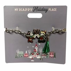 Deals 💯 Disney Holiday Bracelet - Mickey And Minnie Mouse With Heart ⌛