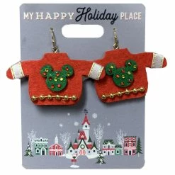 New 😀 Disney Dangle Earrings - Holiday Mickey Mouse Sweater 🧨