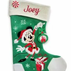 Deals 🎁 Disney 🎅 Christmas Stocking - Mickey Mouse With Ornament - Green 🧨