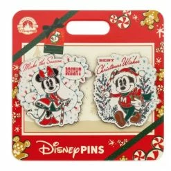 Best deal ⭐ Disney Holiday Pin Set - 2022 Mickey And Minnie ⌛